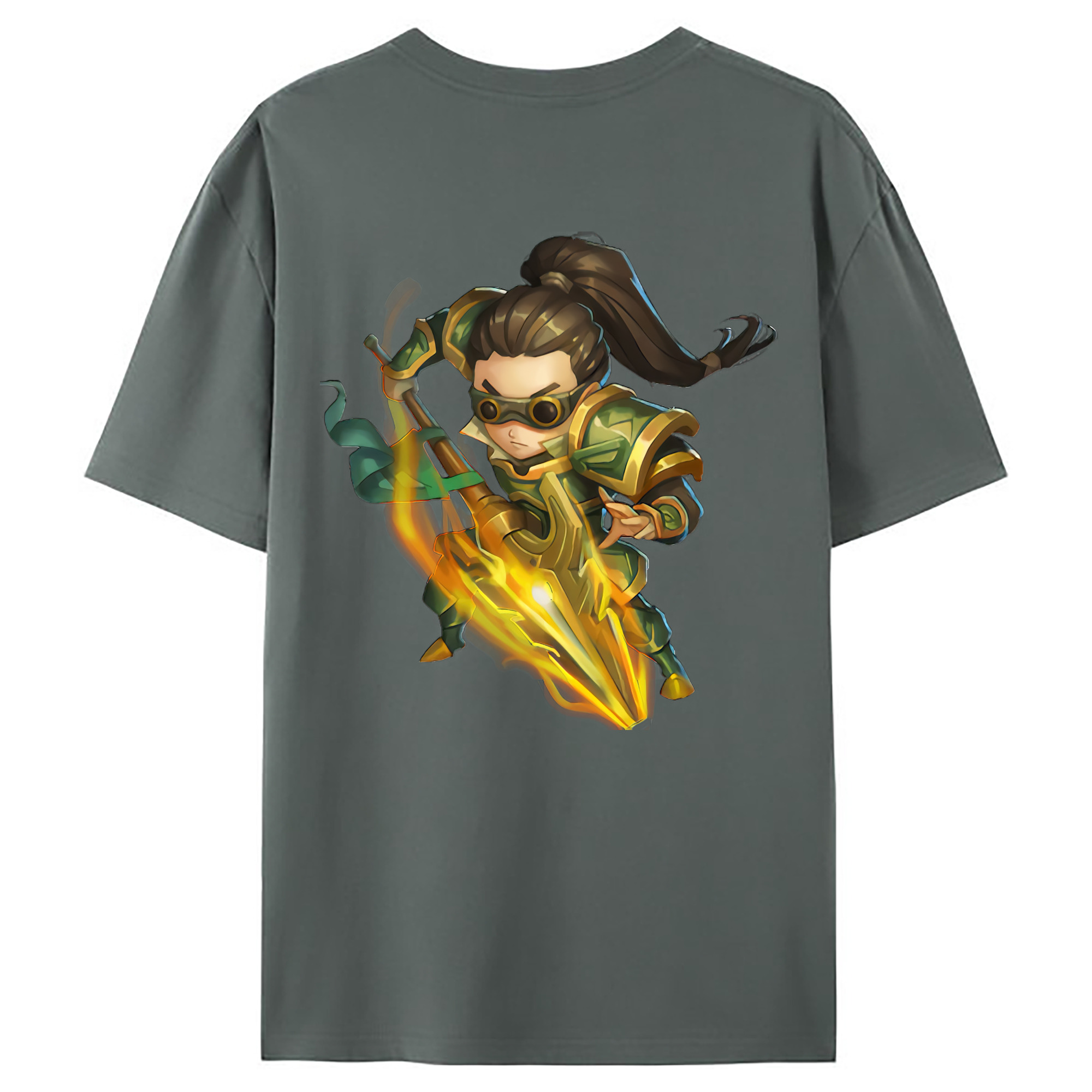 （画像用） リーグ・オブ・レジェンド League of Legends LOL 綿100％ メンズ半袖Tシャツ（バックプリント） 通気性